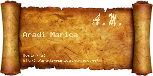 Aradi Marica névjegykártya